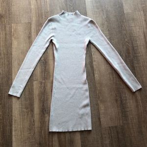 Missguided Light Grey Bodycon Sweater Dress